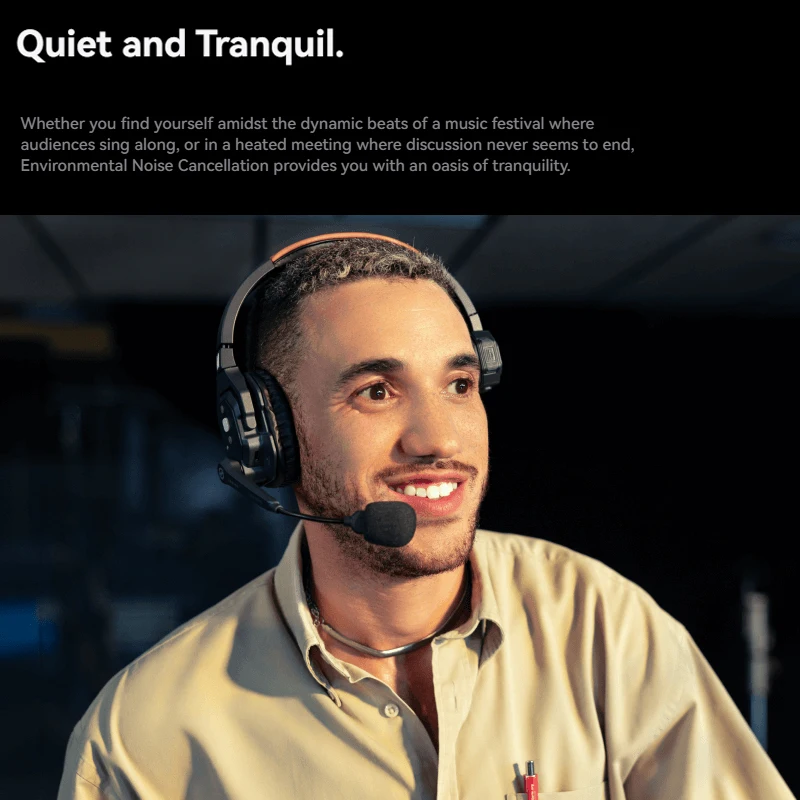 Hollyland Solidcom Se Pro الإصدار العالمي سماعة رأس لاسلكية عن بعد سلس فريق الحديث 2.4 جيجا هرتز إلغاء الضوضاء مقاومة الماء