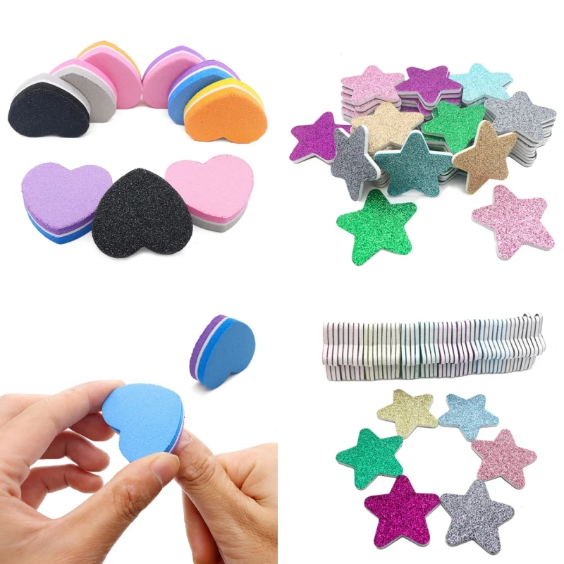 10Pcs Mini Nails Sponge File Buffer Block Double Color Buffing Sanding File Pedicure Manicure Tool Polishing Nails File