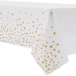 Disposable Bronzing Five-pointed Star Tablecloth Birthday Party Wedding Decoration Cloth Outdoor Dining Tablecloth 137X274CM