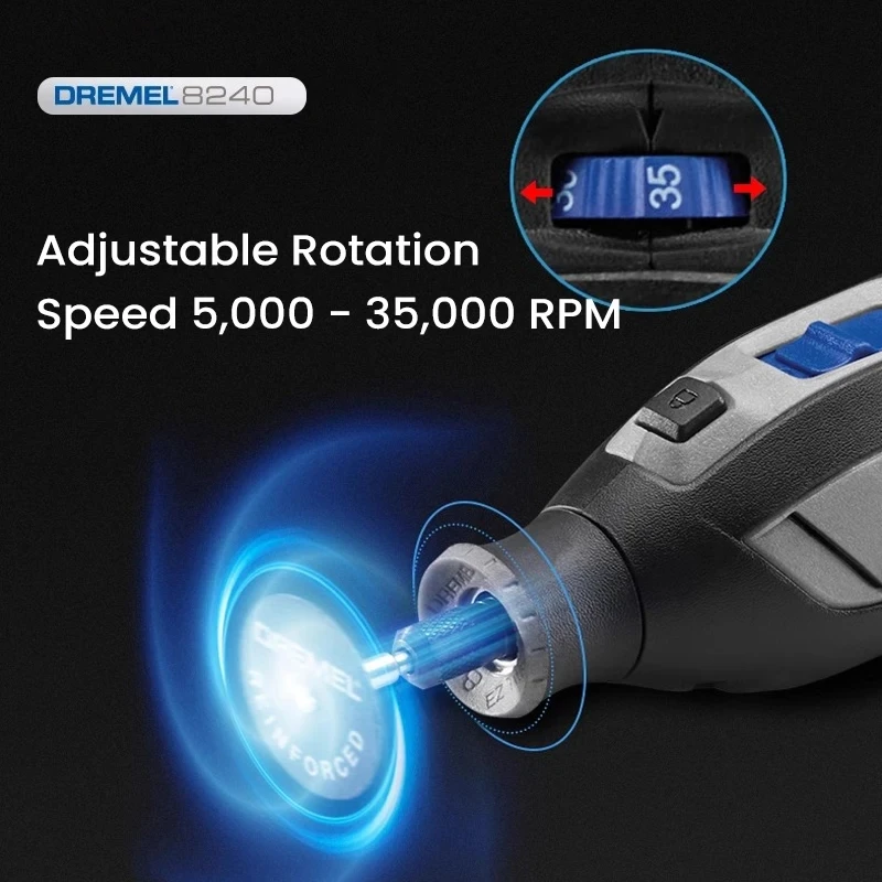 Dremel 8240 Rechargeable Electric Grinder N/5 12V Lithium Battery Variable Speed Adjustment 5000-35000RPM