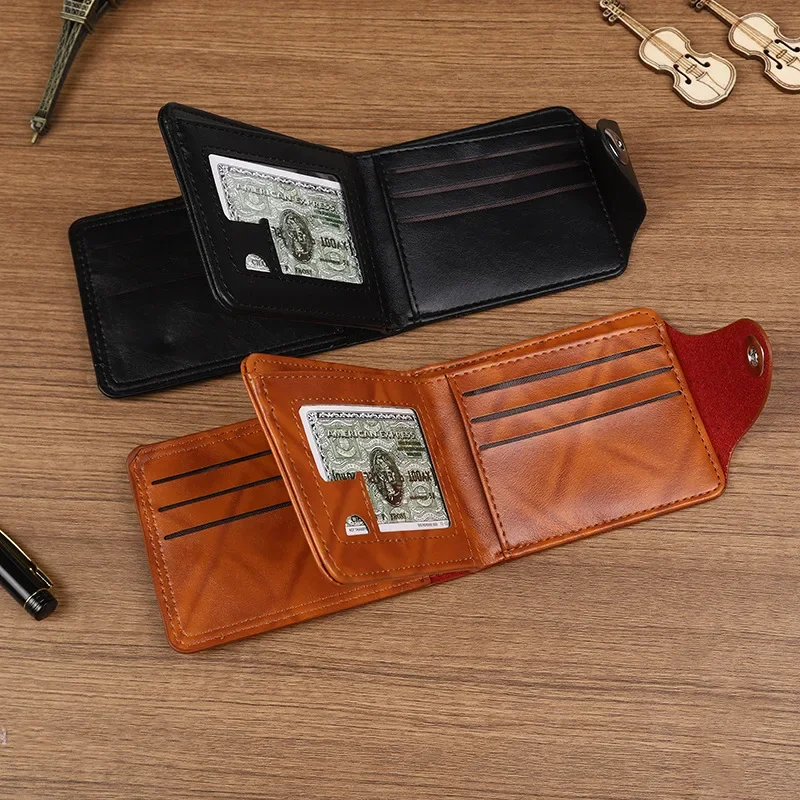 Portafoglio da uomo con popolare modello USD, borsa in PU ultraleggera, slot per schede multipli retrò multifunzionali