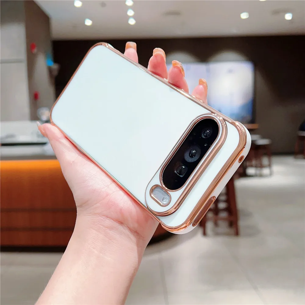 For Google Pixel 9 8 Pro XL 7A 8A Fashion Plating TPU Soft Phone Case Simple Candy Color Lens Protection Bumper Shockproof Cover image 2