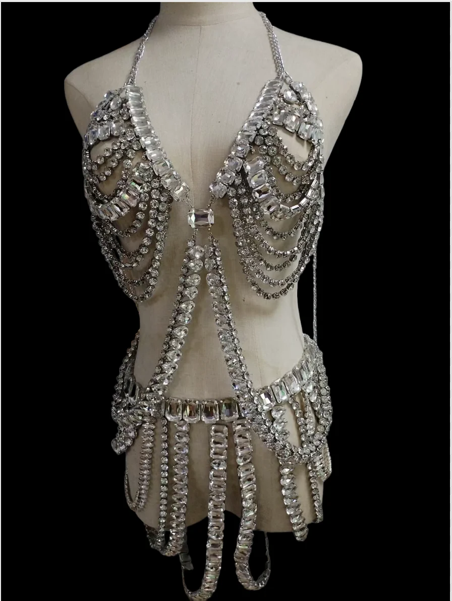 Body Jewelry Sexy Bikini Bra Chain Multilayer Chest Chain  Belly Dance Banquet Birthday Party Waist chain Body Chain
