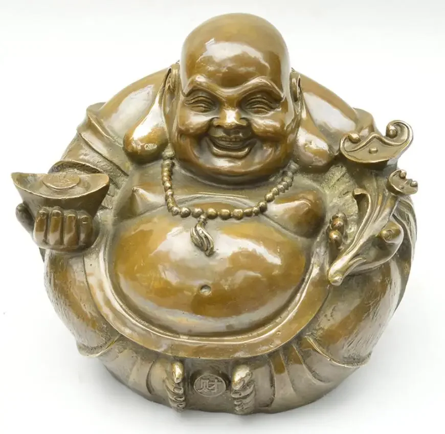 Bronze metal crafts home furnishings of Ruyi Maitreya Buddha