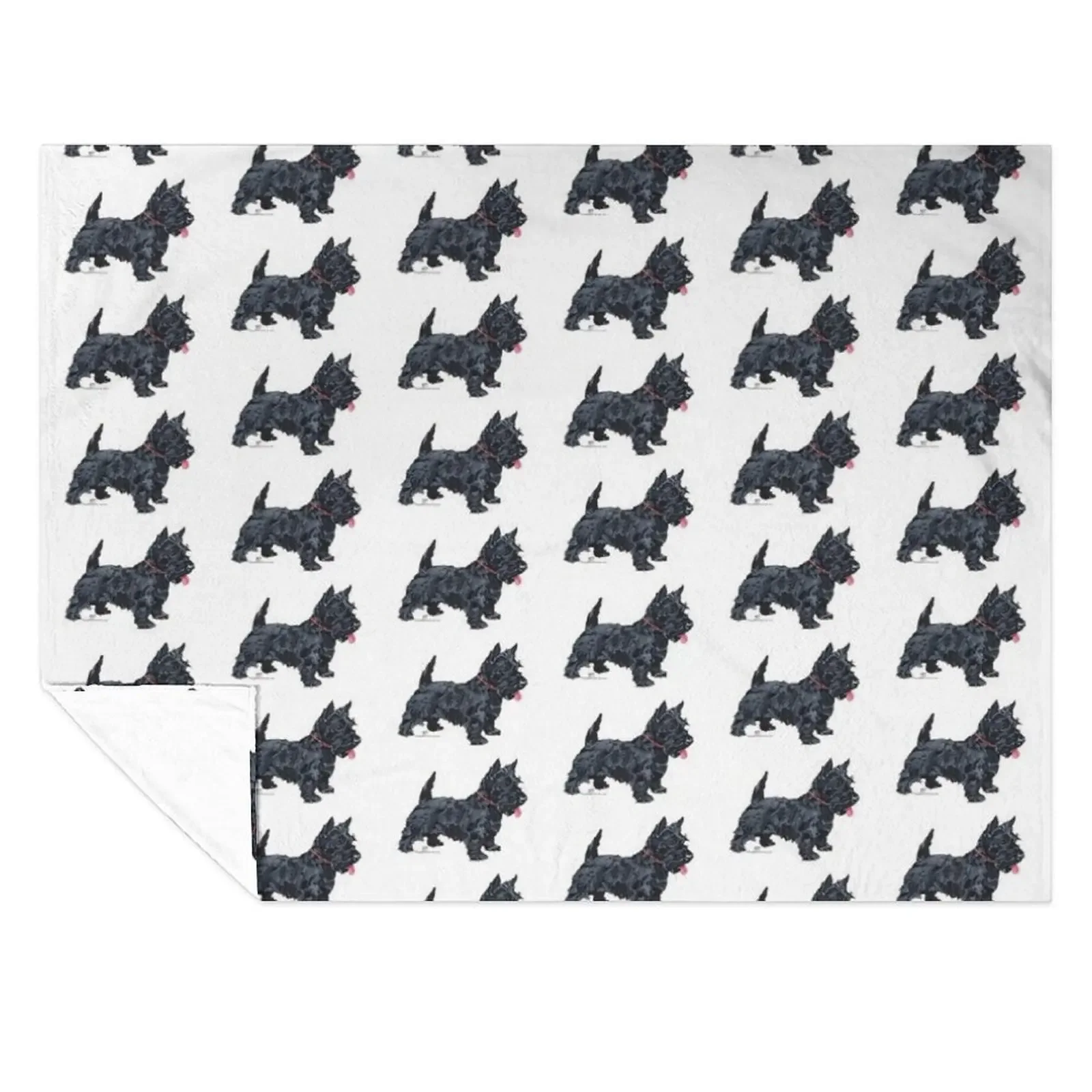 

Scottish Terrier Ready to Play Throw Blanket Shaggy Plush Sofas Decoratives Blankets