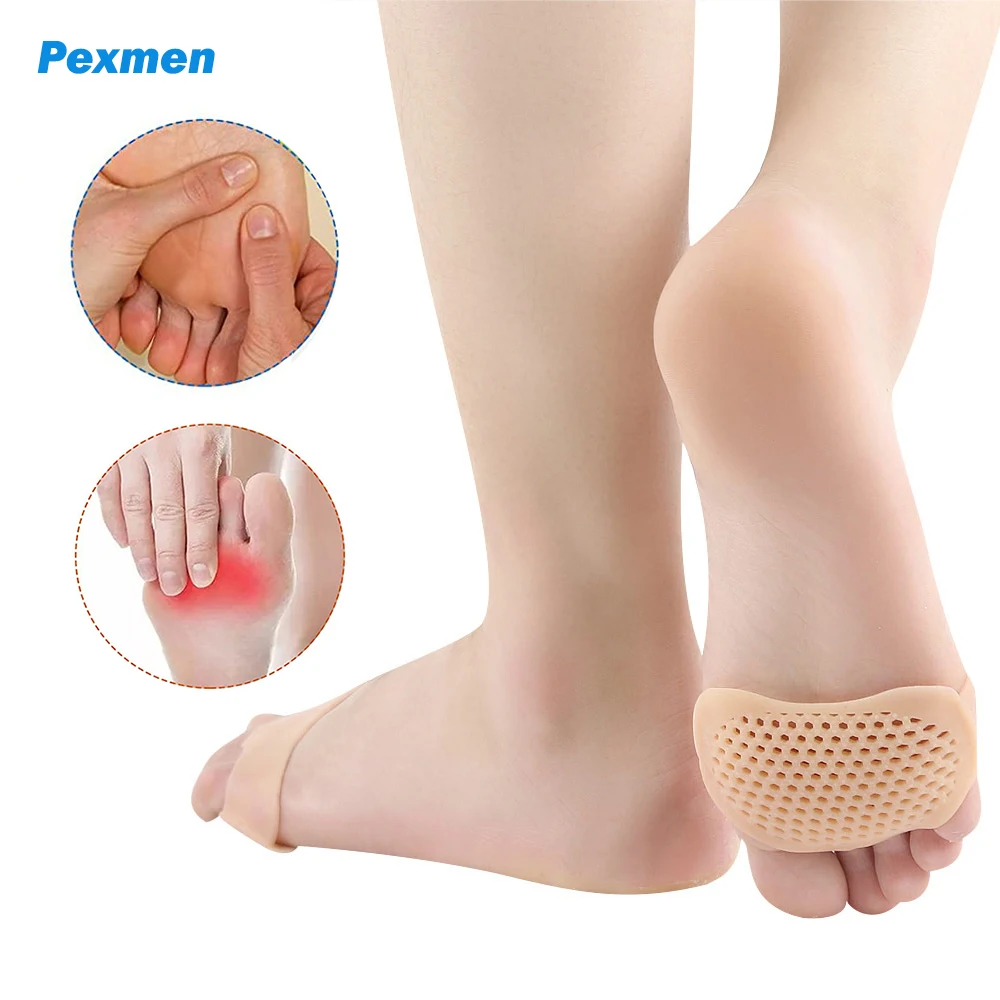 

Pexmen 2/4/10Pcs Ball of Foot Cushions Soft Gel Metatarsal Pads Mortons Neuroma Callus Pain Relief Forefoot Insoles Foot Protect