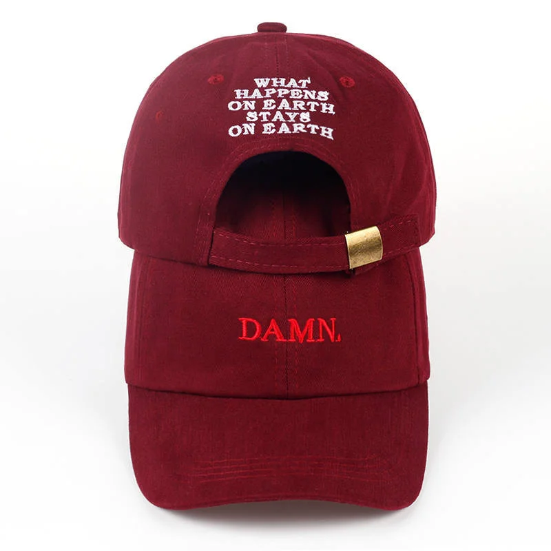 DAMN-Gorras de béisbol bordadas para hombres y mujeres, sombrero de papá, Hip Hop, cosido, Kendrick Lamar, rapero Sin estructura, Snapback, gorros