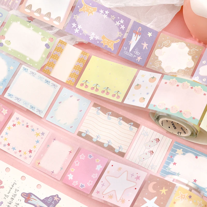 50 مللي متر * 3m Kawaii Ins رسالة ملاحظة لطيف كتيب الكولاج مواد الديكور التسمية ملصقا DIY بها بنفسك سجل القصاصات اللوازم الجمالية