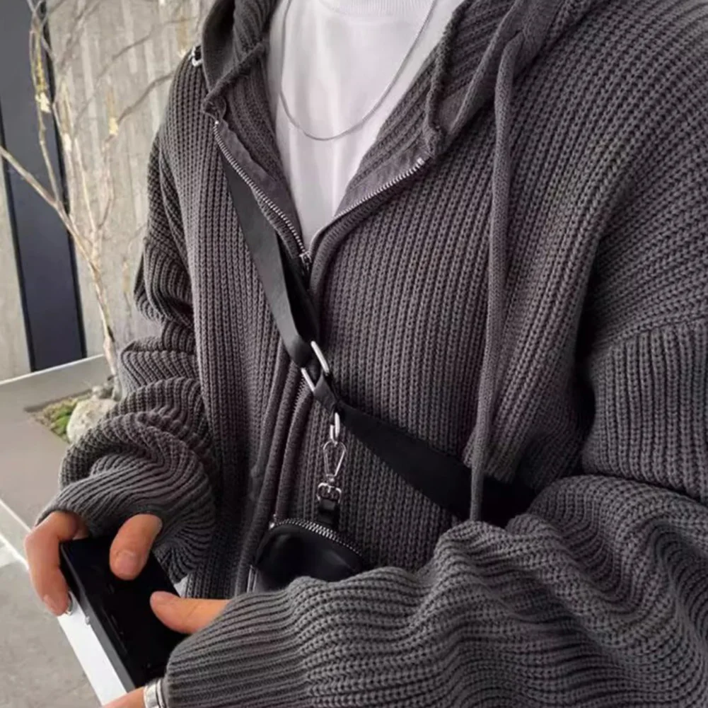Uomo autunno quotidiano casual addensare maglioni lavorati a maglia con cappuccio felpe con cappuccio a maniche lunghe cardigan vintage moda