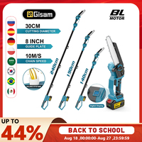 Gisam 8Inch Brushless Telescoping Pole Electric Chainsaw High Branch Saw Garden Pruning Power Tool For Makita 18V Battery Pin