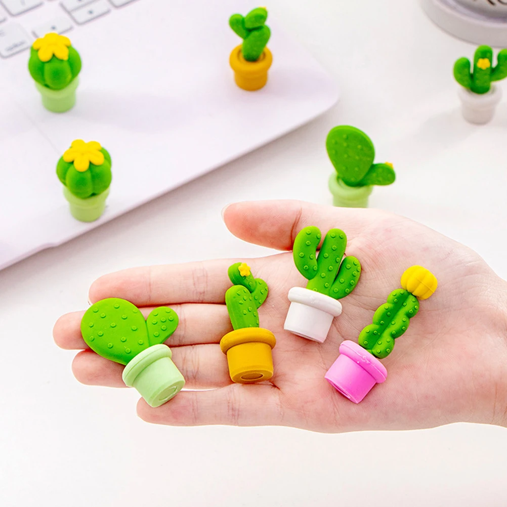

15 Pcs Cactus Eraser Cute Erasers for School Bag Drawing Funny Mini Items Toddler