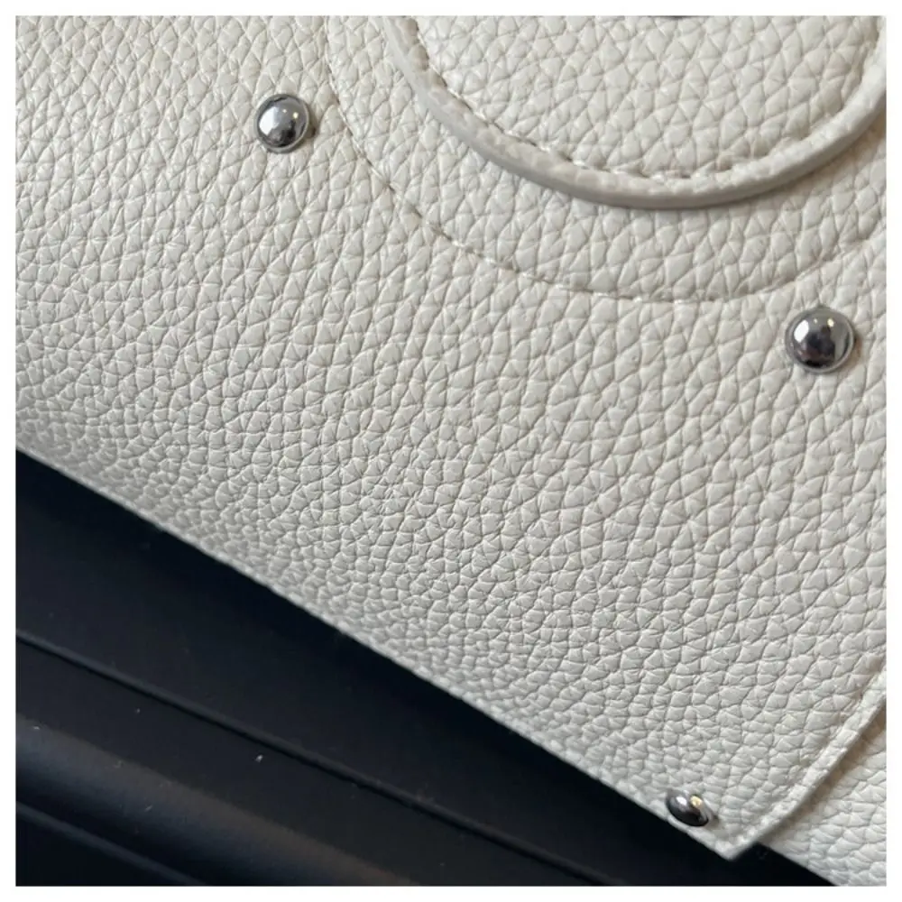 PU Leather Boston Handbag Rivet Lock Buckle Detachable Strap Crossbody Bag Lock Design Y2K Barrel Tote Purse Daily Travel