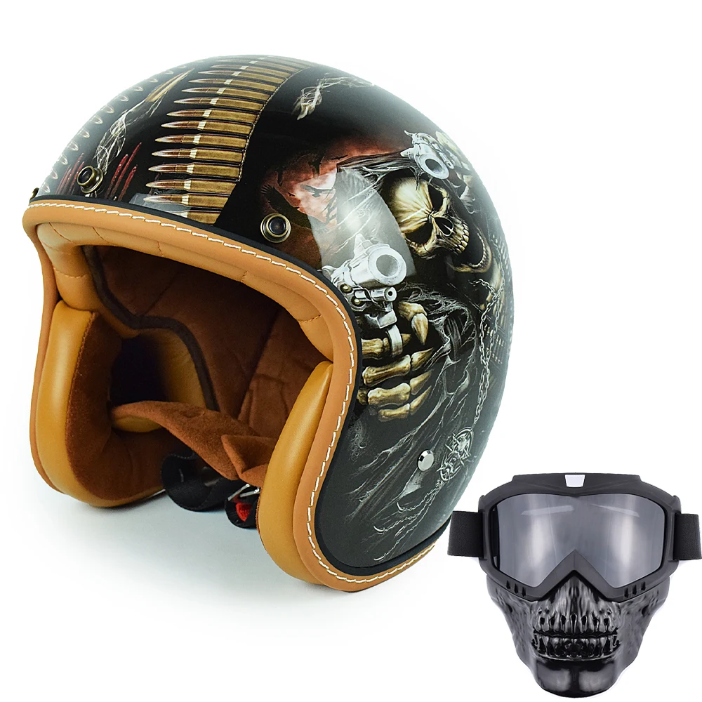 CRG DOT Certified Motorcycle 3/4 Face Helmet Vintage Moto Combination  Custom Made Helmet Full Half Helmet Men Motocross Helmets