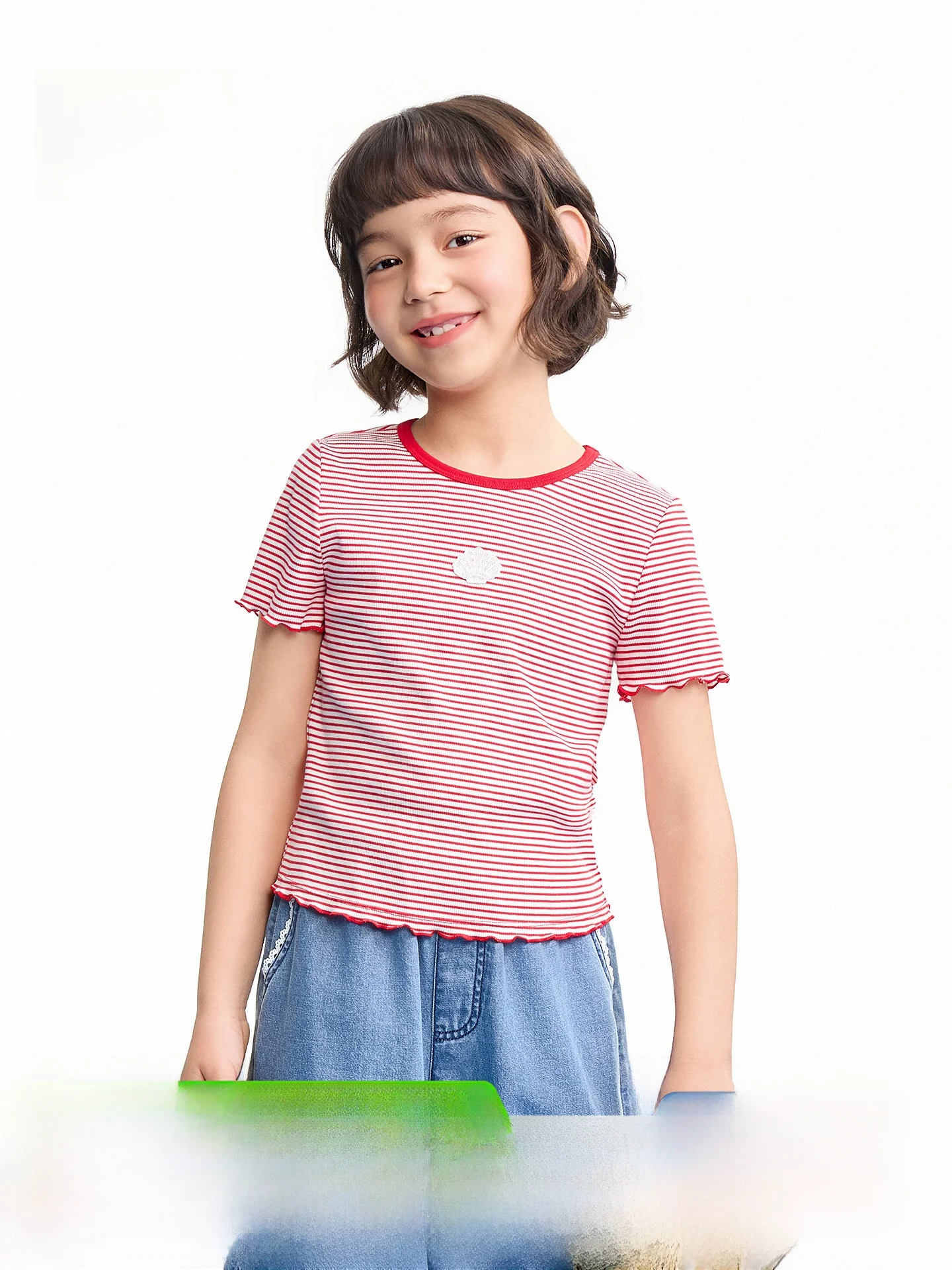 cseta-de-manga-corta-para-ninas-annil-informal-de-mezcla-de-aodon-cuello-redondo-para-verano-edades-3-2-modelo-co