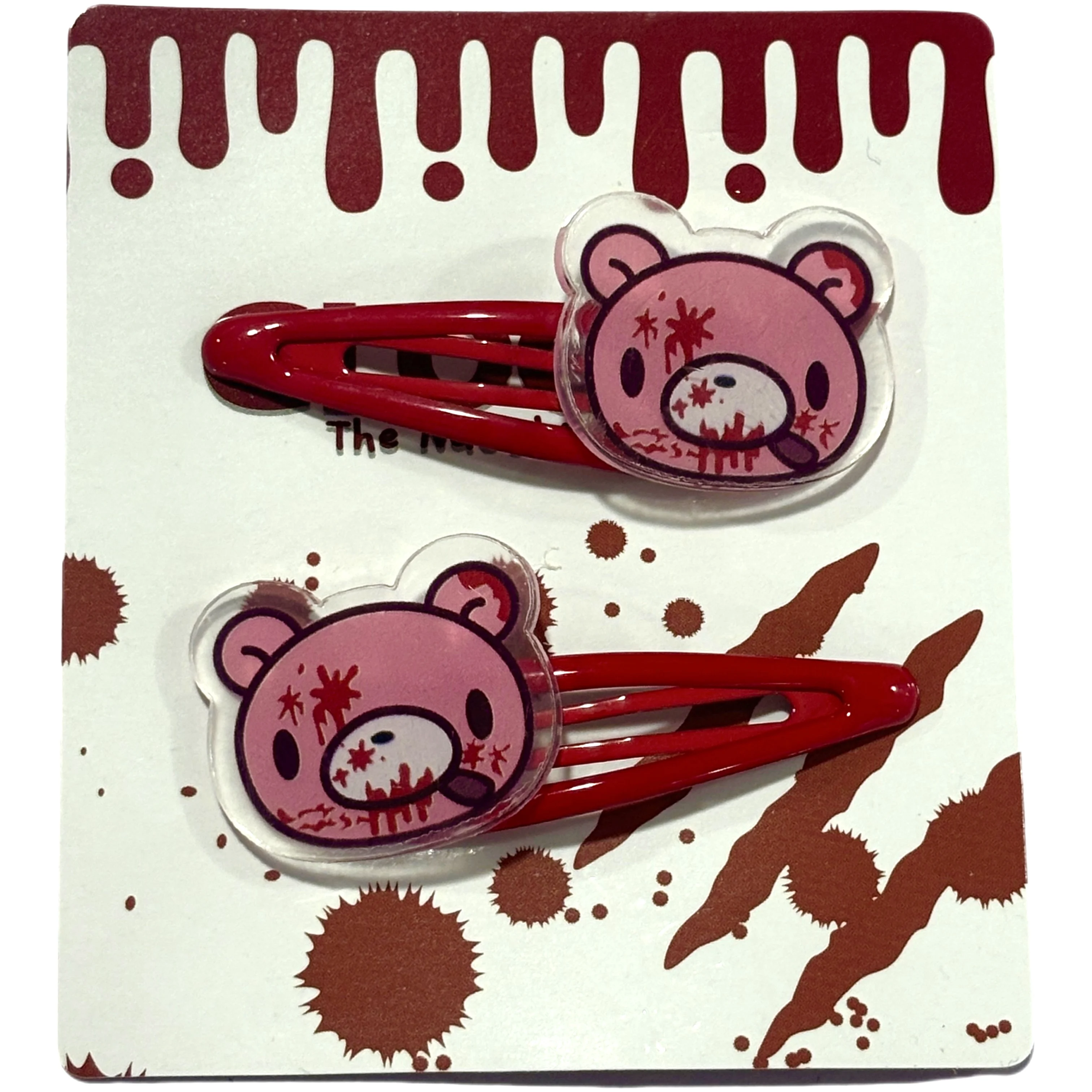 Cute  Bear Acrylic Hair Clips, 2Pcs/Set Pink Snap Hair Pins, Kawaii Cartoon Hair Accessories for Girls and Daily Hairstyle view 3