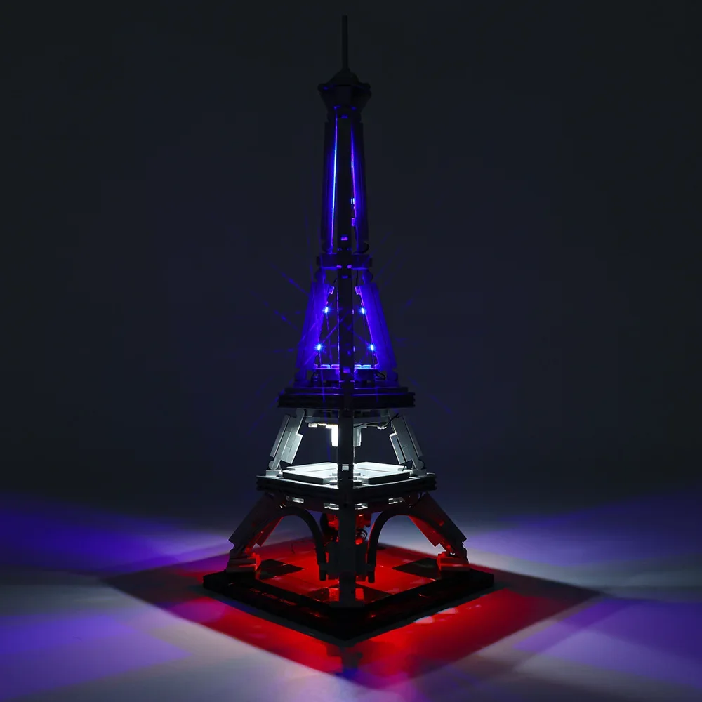 Nessun blocco di costruzione illuminazione della lampada per la torre Eiffel 21019 giocattoli fai da te regalo solo Set di illuminazione