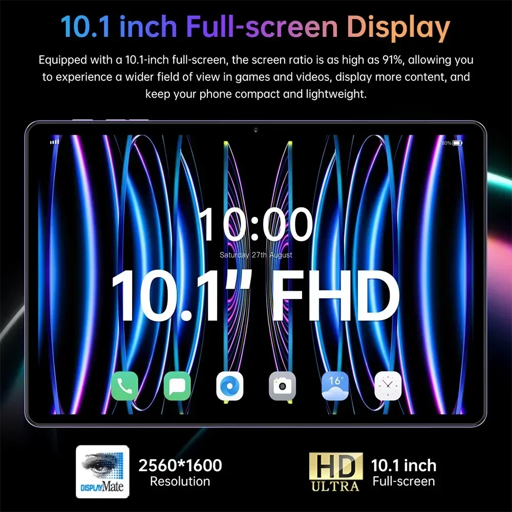 CHOTOG Hot Pad 7S Pro Tablet Android 5G Tablets 10000mah Global Version Tablet PC 10.1 Inch HD 22GB+2TB Face Recognition 5G Dual SIM Wi-Fi Bluetooth Tab for Kids Tabs