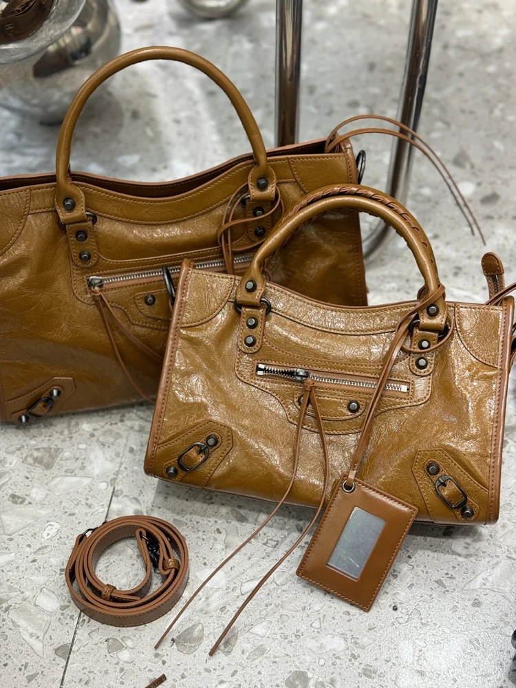 

SHELKSBAG Rock Motorcycle Style Women's Genuine Leather Bag 2026 Girls Crossbody Bag Real Leather Handbag Casual Shopping Bags