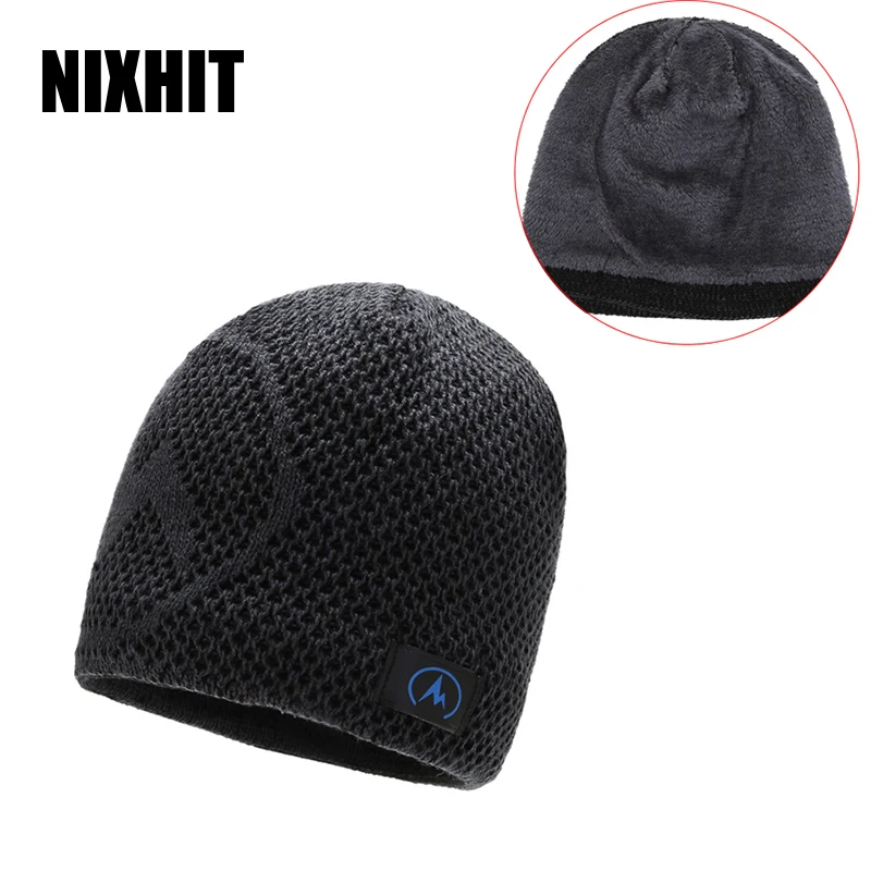 

NIXHIT New Skullies Beanies Men Hat Knitted Hats For Men Cap Winter Warm Thick Fur Men's Cap Riding Beanie Dad Hat Casual Z244