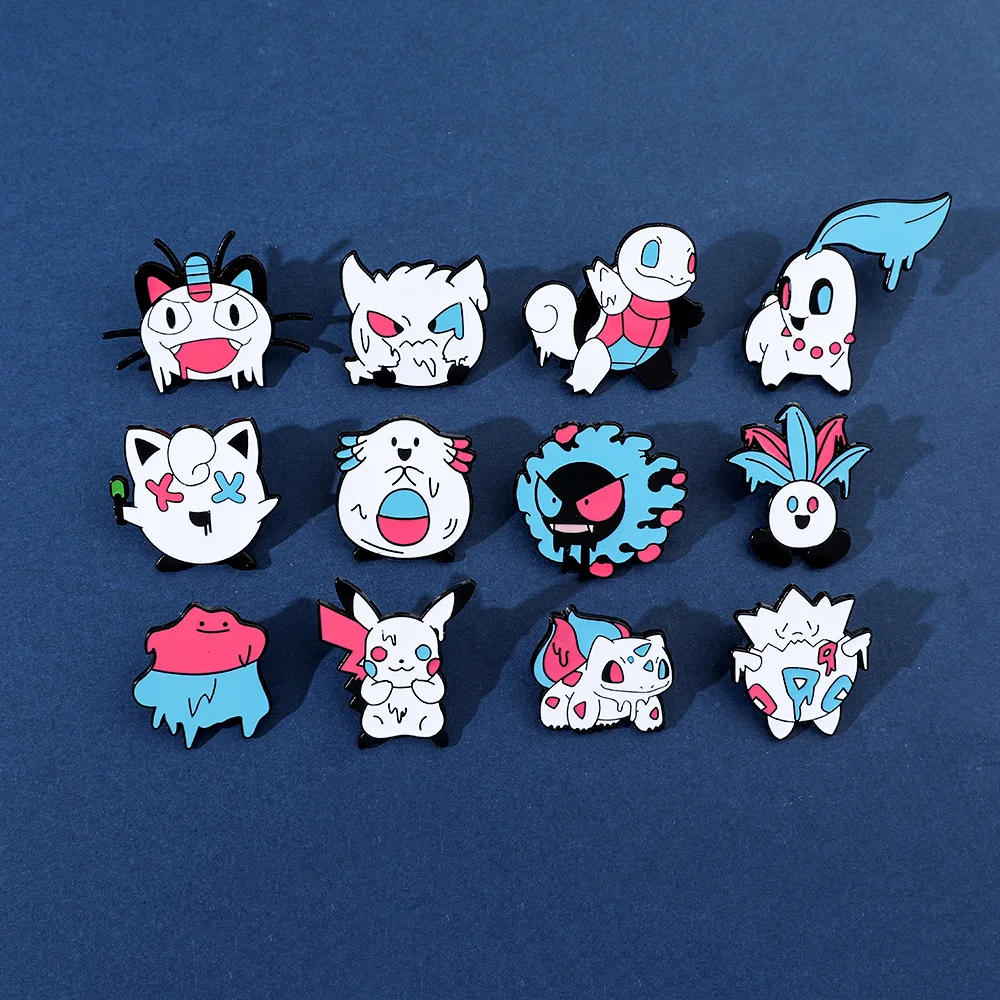

Pokemon Cartoon Brooch Pikachu Gengar Anime Figure Backpack Lapel Pins Accessories Badge Children Jewelry Gift Enamel Pins