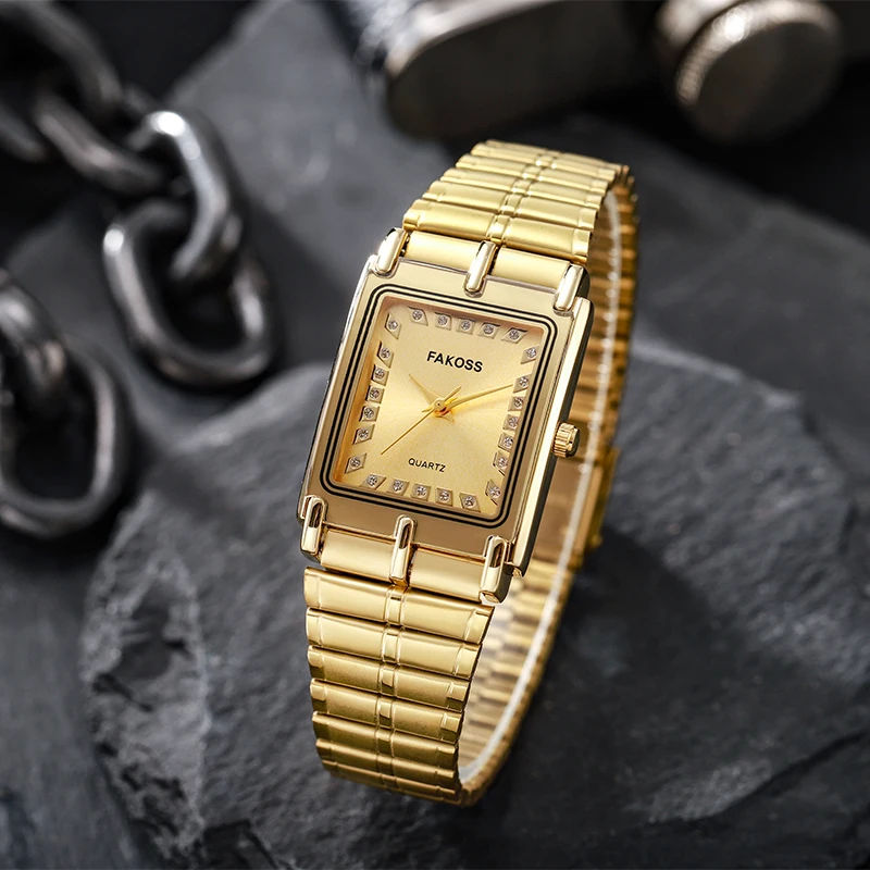 WWOOR New Luxury Brand Watch for Men Gold Stainless Steel Quartz Wristwatch Casual Business Men\'s Watches Waterproof Male reloj