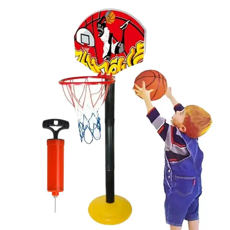 

Adjustable Basketball Hoop For Kids Adjustable Basketball Training Court Set With Inflatable Ball And Pump Kids Sports Toys For