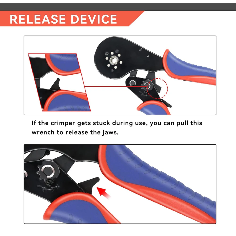 Imagem -03 - Ferramenta de Crimpagem de Virola Hexagonal Crimper de Catraca Auto-ajustável para Mangas Finais Terminações do Fio Awg 305 166s