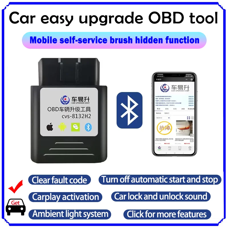 Gialulimn ambient light carplay OBD for W213 W176 V260 F10 F30 A4 B9 A3 A5 Q2 8V 8Y Brush Hidden Function Activation  Code Tool