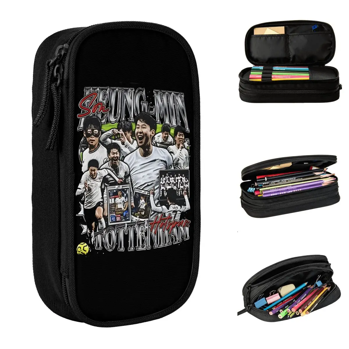 جميل ابن Heung-Min كرة القدم كرة القدم مقلمة رقم 7 مقلمة حامل قلم للفتيات الصبي حقائب اللوازم المدرسية القرطاسية