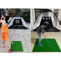 1PC 3M Foldable Golf Practice Net Indoor Outdoor Garden Grassland Golf Hitting Cage Training Aid Trainer Golf Sports Equipment
