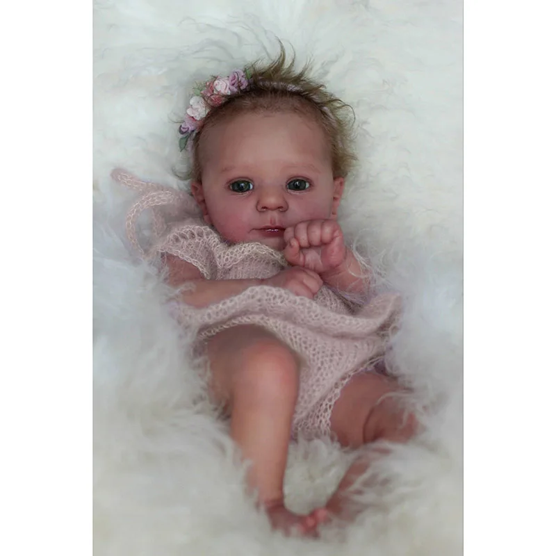 

45 см Felicia Soft Body Reborn Baby Doll Реалистичная мягкая на ощупь 3D кожа для новорожденных, видимые волосы с корнями рук