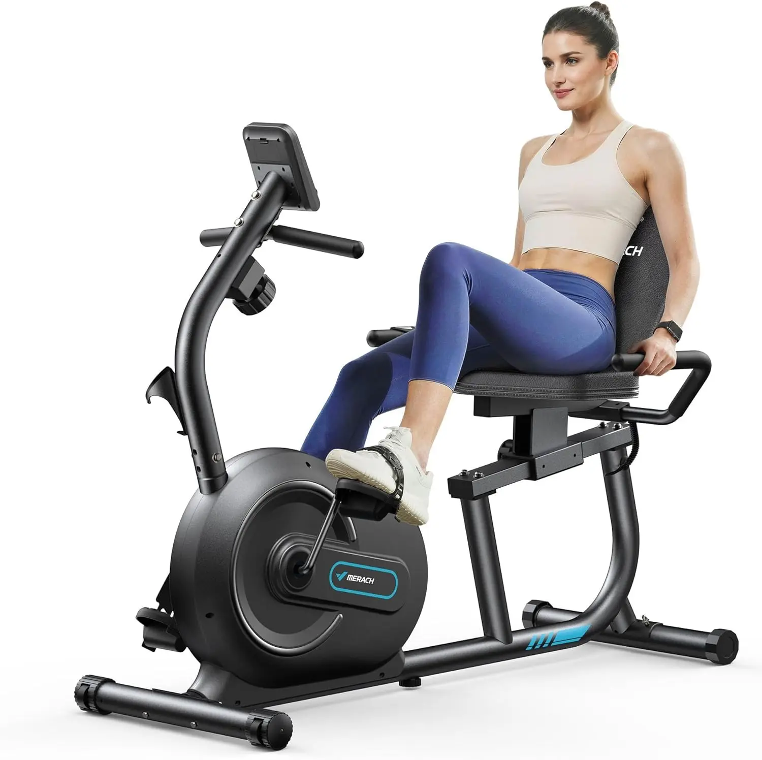 

Recumbent Exercise Bike for Home with Smart Bluetooth and Exercise Bikes Exclusive App, LCD, Heart Rate Handle Stationary Bikes
