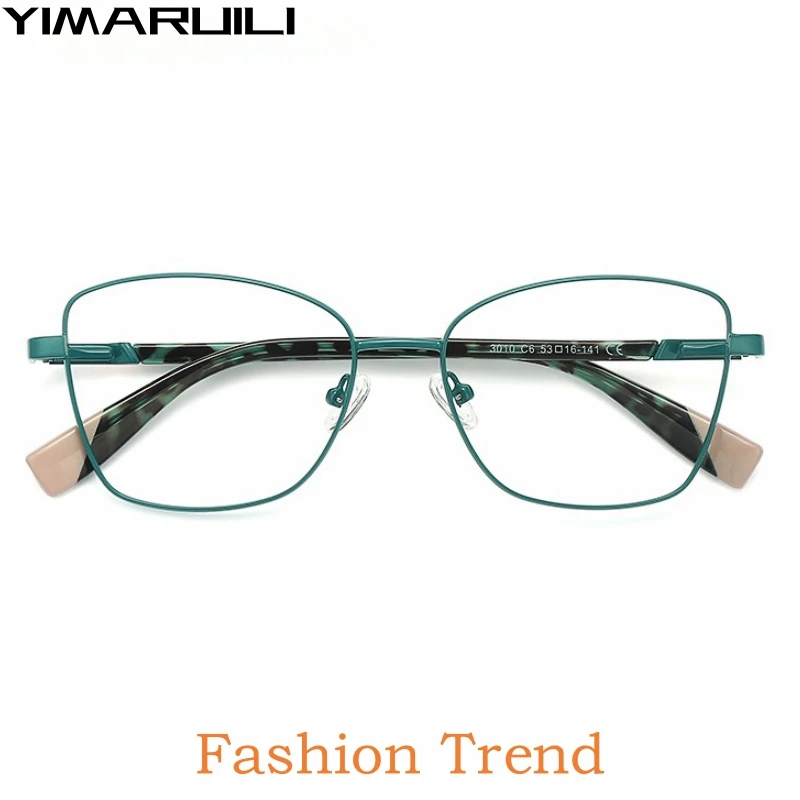 

YIMARUILI Fashion Optical Prescription Women's Cat's Eye Glasses Frames Blue Light Blocking Retro Spring Hinge Eyeglasses 3010