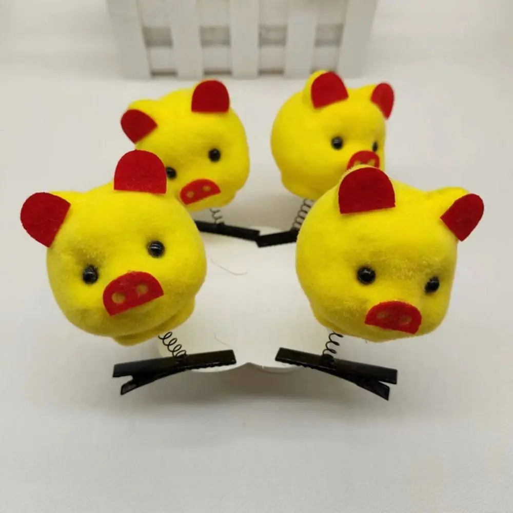 10Pcs Bowknot Little Yellow Duck Plush Hairpin 3D Duckbill Clip Cartoon Spring Hair Clip Hair Accessories for Children