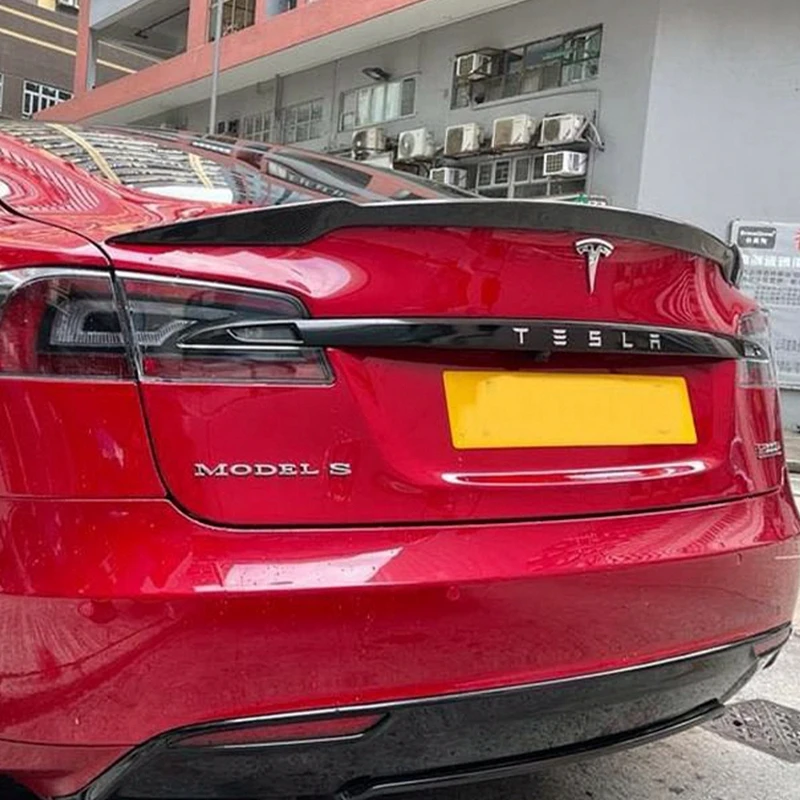 Dla modelu Tesla z włókna węglowego tylny Spoiler skrzydełko bagażnika 2014 2015 2016 2017 2018 2019 2020 2021 2022 RZ styl FRP Matt Carbon