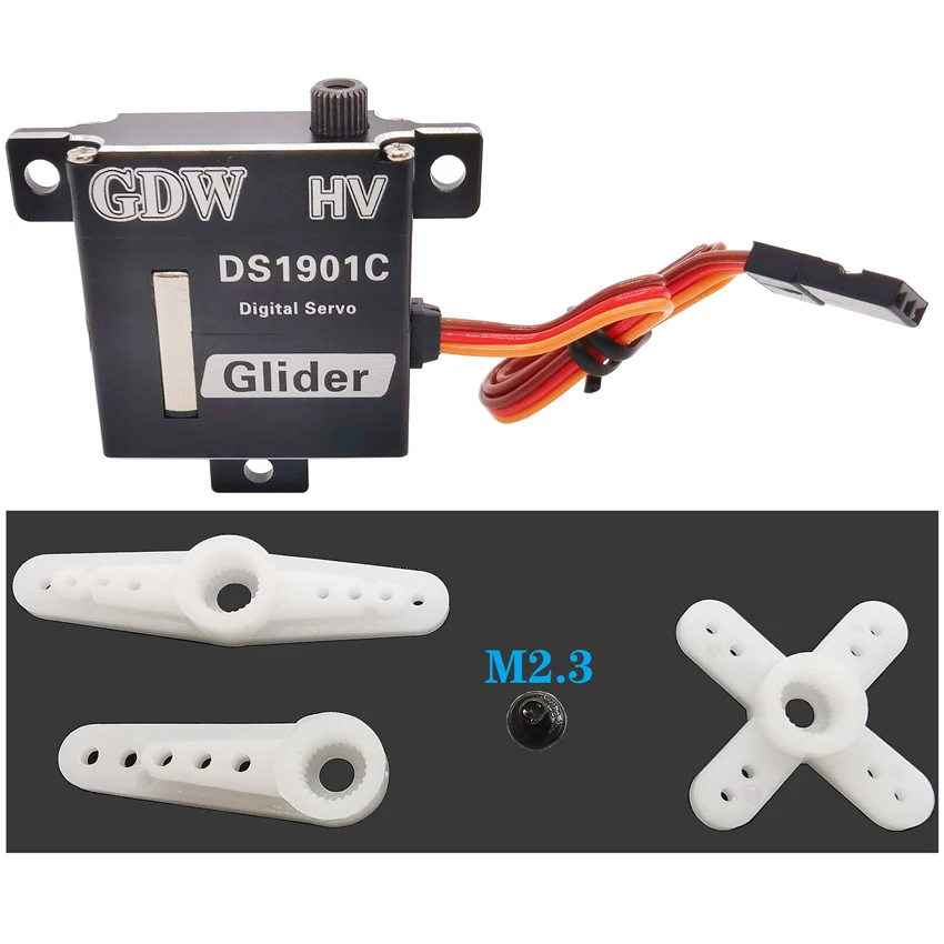 

GDW DS1901C 6KG Torsion Metal Shell Steel Gear Model Aircraft Glider Aircraft Fixed Wing Digital Servo