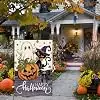 Halloween Garden Flag 12.5 x 18 Inch, Ghost Pumpkin Cat Double Sided Burlap Welcome Small Front Yard Flag Fall Holiday Lawn  cci