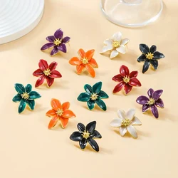 Popular Oil Drop Earrings European and American Style Flower Earrings Women's Fashion Alloy Flower Earrings