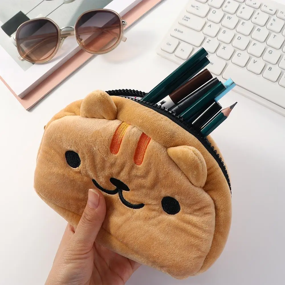 

Supplies Handbook Bag Pen Bag Makeup Organizer Cartoon Cat Plush Pencil Bag Stationery Organizer Cat Pencil Bags Cosmetic Cases