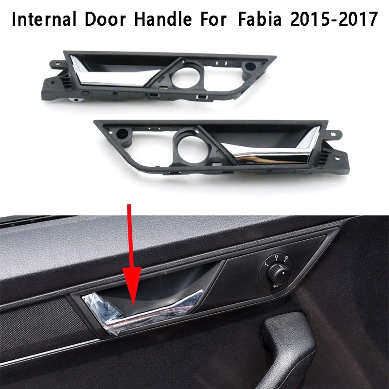 Klamka drzwi wewnętrzne siłownik wewnętrzny drzwi samochodu dla Skoda Fabia 2015-2017 6V0837221A 6V08222A