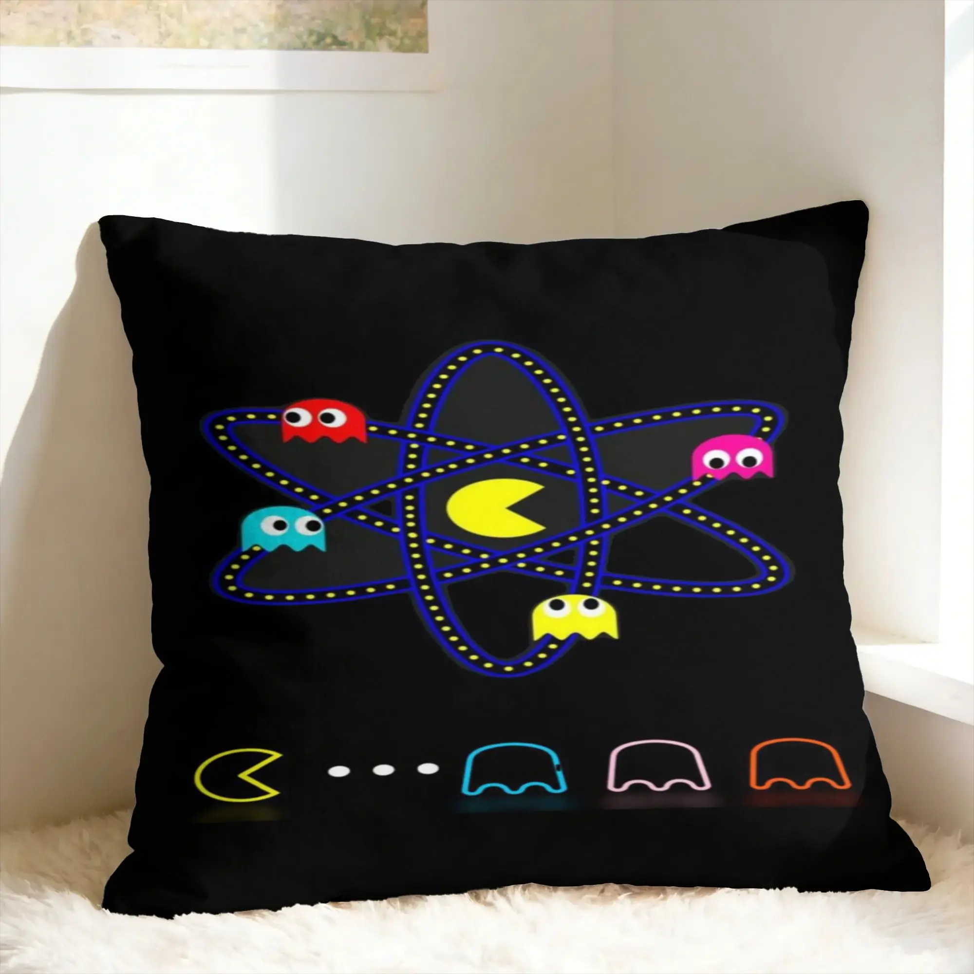Pac-Man Pillowcases  Novelty Pillow Case For Couch Sofa Bedroom Graphic Pillow Cover