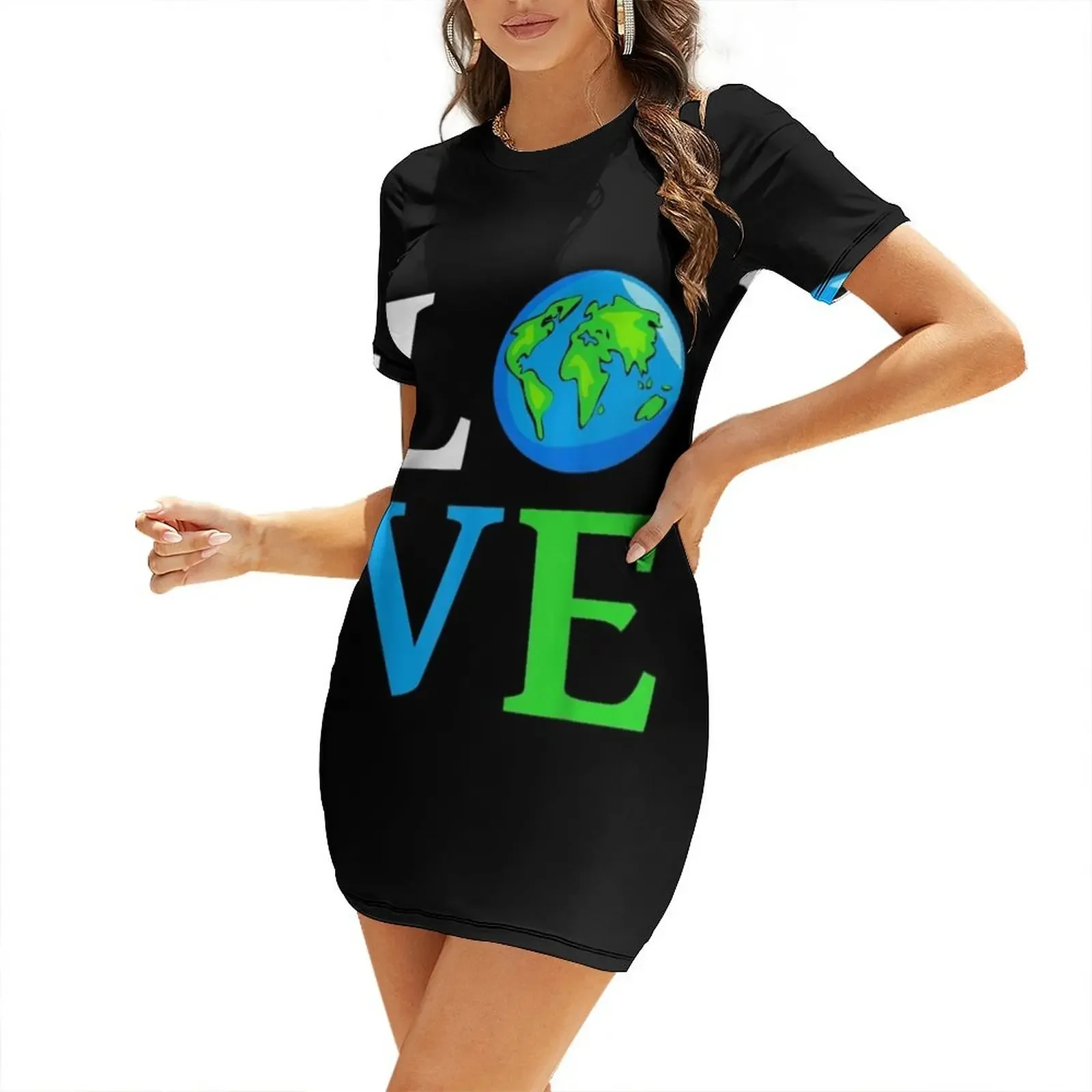 

Love Earth Day Great Earth Day 2022 Short-Sleeved Dress prom dress 2025 loose women's dress summer woman 2025 trendy