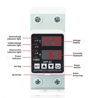 40A 63A 220V Din Rail Adjustable Over Voltage And Under Voltage Protective Device Protector Relay Over Current Protection Limit