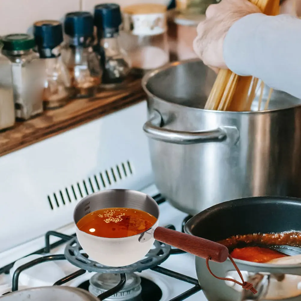 

2pcs Hot Oil Sauce Pans Stainless Steel Small Cookware Mini Saucepan Milk Boiler 304 Grade Compact Design Energy Efficient
