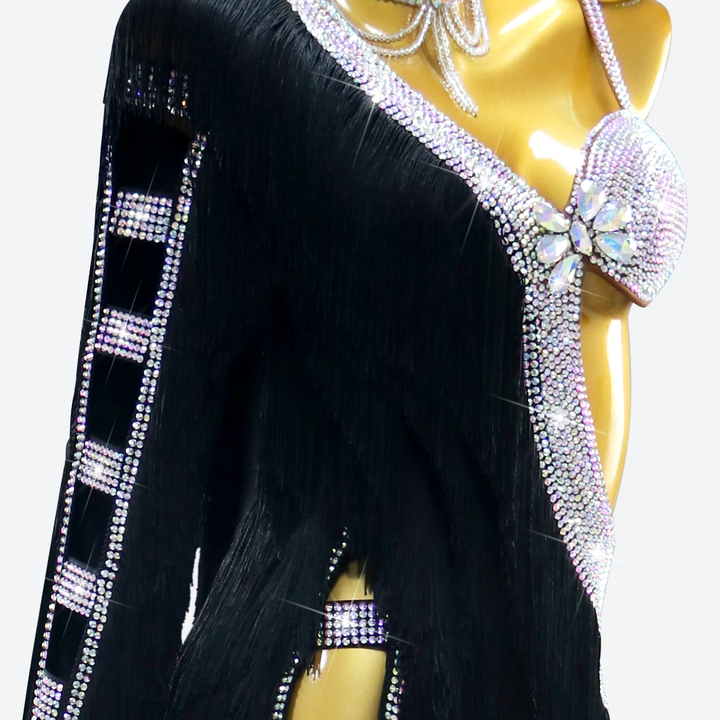 Costume de danse latine pour femmes, tenue de sport sur scène, vêtements de compétition pour filles, robe longue, nouvelle soirée, pantalon de bal Midi, 2025