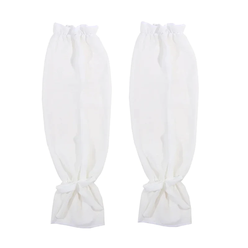 Fashionable Solid Summer Ice Sleeve Women's Sun Arm Cover with Chiffon Bow Accent, Loose Protective Garments