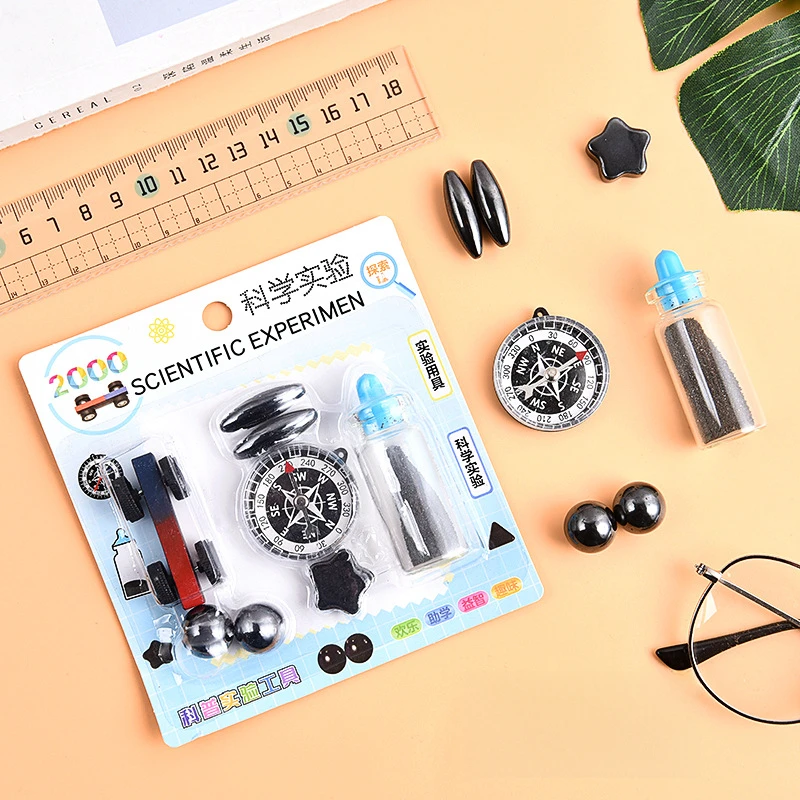 مجموعة تجارب علمية بوصلة مغناطيسية لعبة تعليمية للفيزياء الطلابية مساعدة تعليمية لعبة مغناطيسية هدية متنوعة #4
