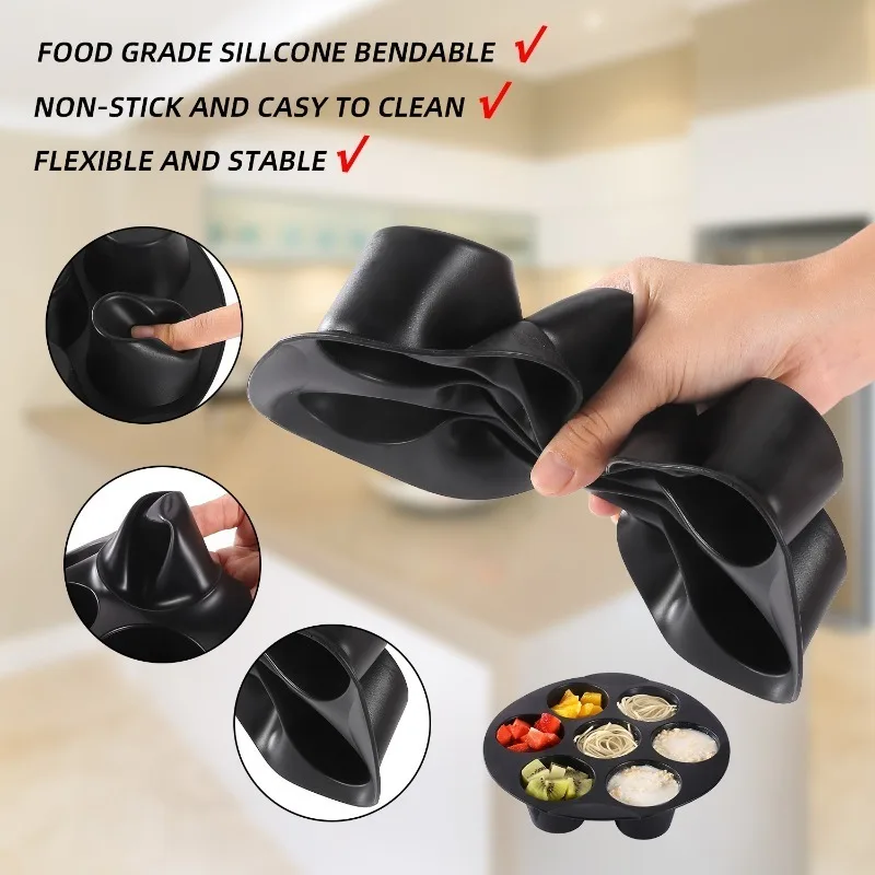 7-Hole Airfryer Accessory - Silicone Pot Muffin Cup Mold for Delicious Cakes & Pastries! image 2
