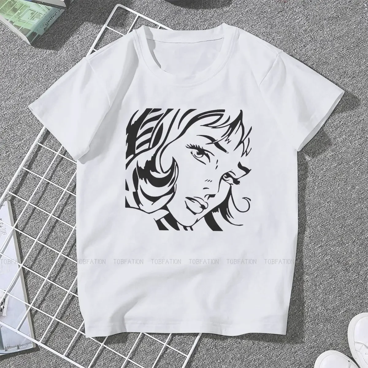 Girl With Hair Ribbon TShirt For Women Roy Lichtenstein Pop Art Comics Tops Cute Female T Shirt Homme Printed