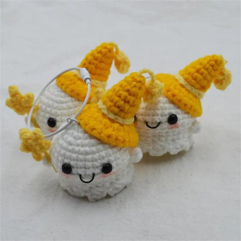 Wool Crocheted Doll Cartoon Easy To Grip Light Weight Easy To Carry Safe And Non-toxic Decorative Crafts Car Pendant Minimalist